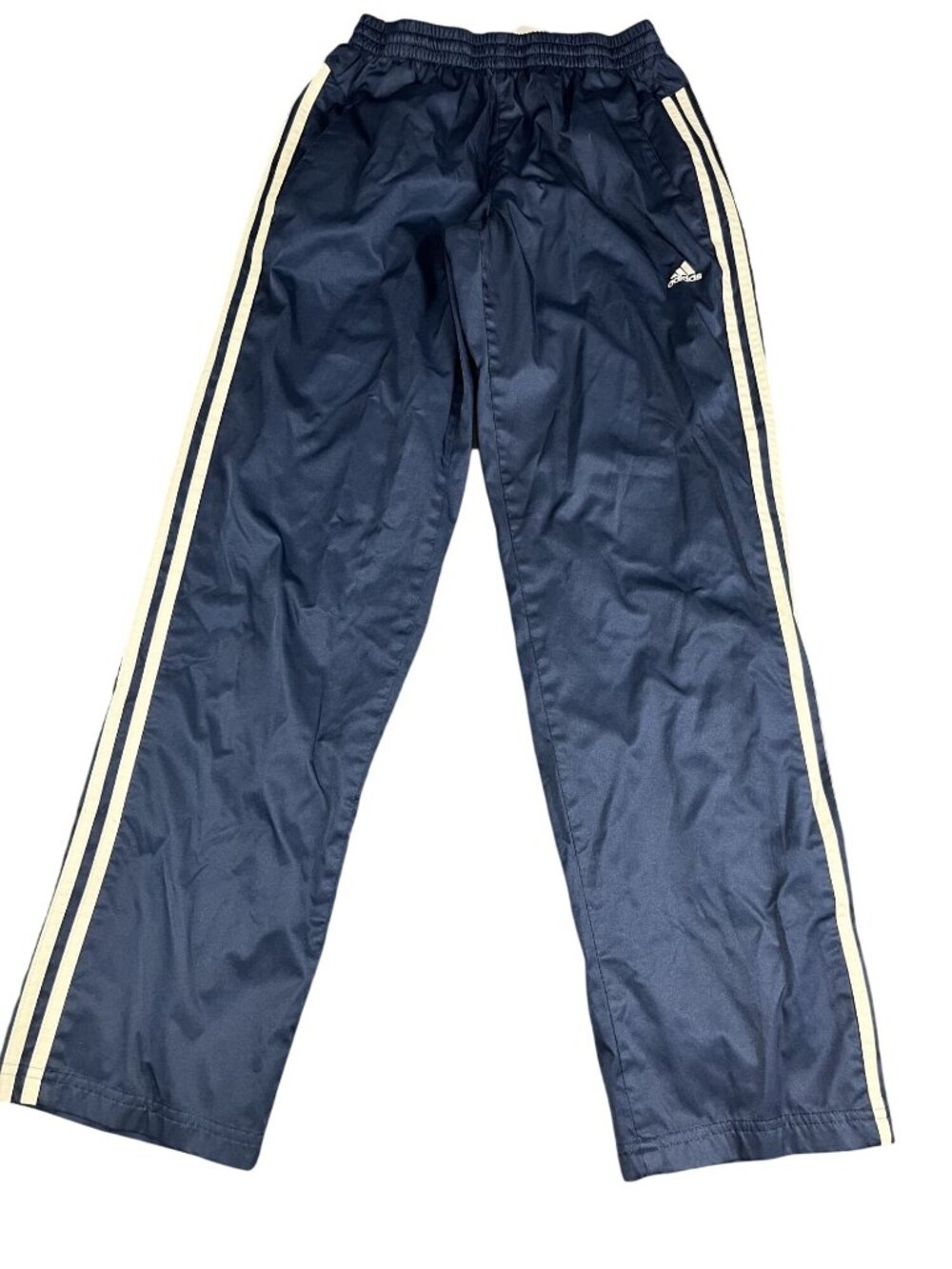 Adidas Navy Blue Climalite Track Pants With White Stripes Mens Size S
